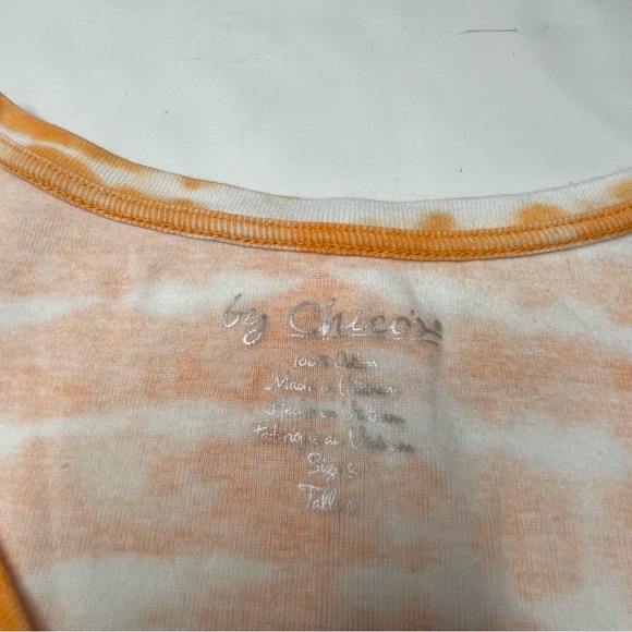 Chicos Orange Tye-dye Cotton Top XL Chicos 3 - Picture 2 of 2